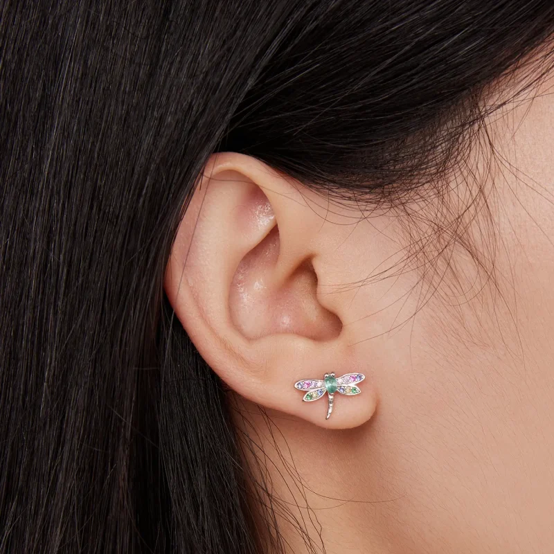 (image for) Pandora Style Dragonfly Studs Earrings - BSE795 - View 5