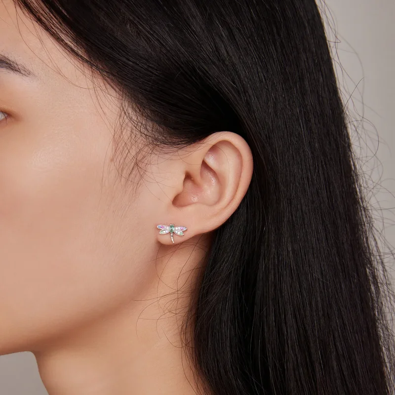 (image for) Pandora Style Dragonfly Studs Earrings - BSE795 - View 7