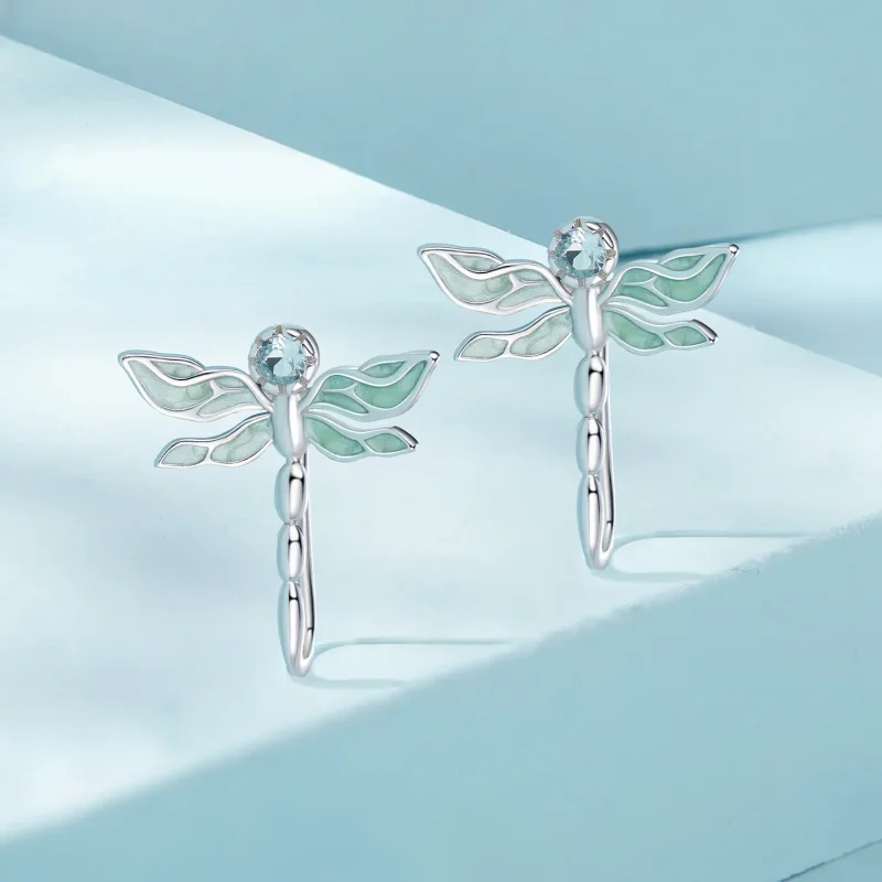 (image for) Pandora Style Dragonfly Studs Earrings - SCE1623 - View 5