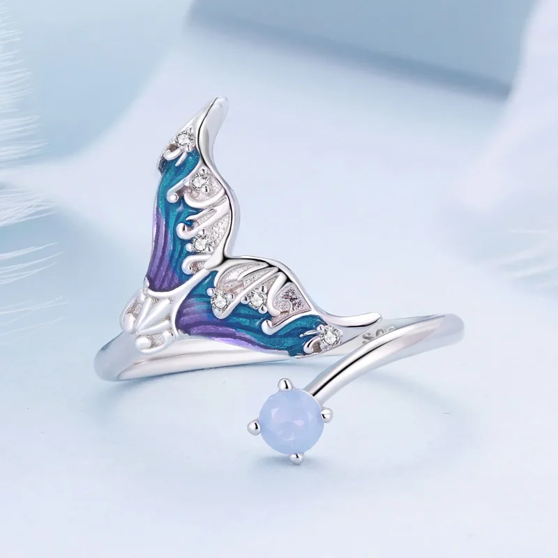 (image for) Pandora Style Dream Mermaid Open Ring - BSR494-E - View 3