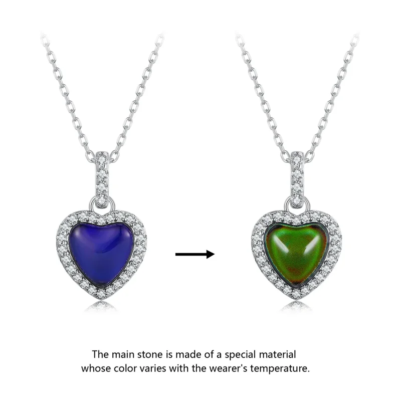 (image for) Pandora Style Emotional Heart Necklace - BSN344 - View 2