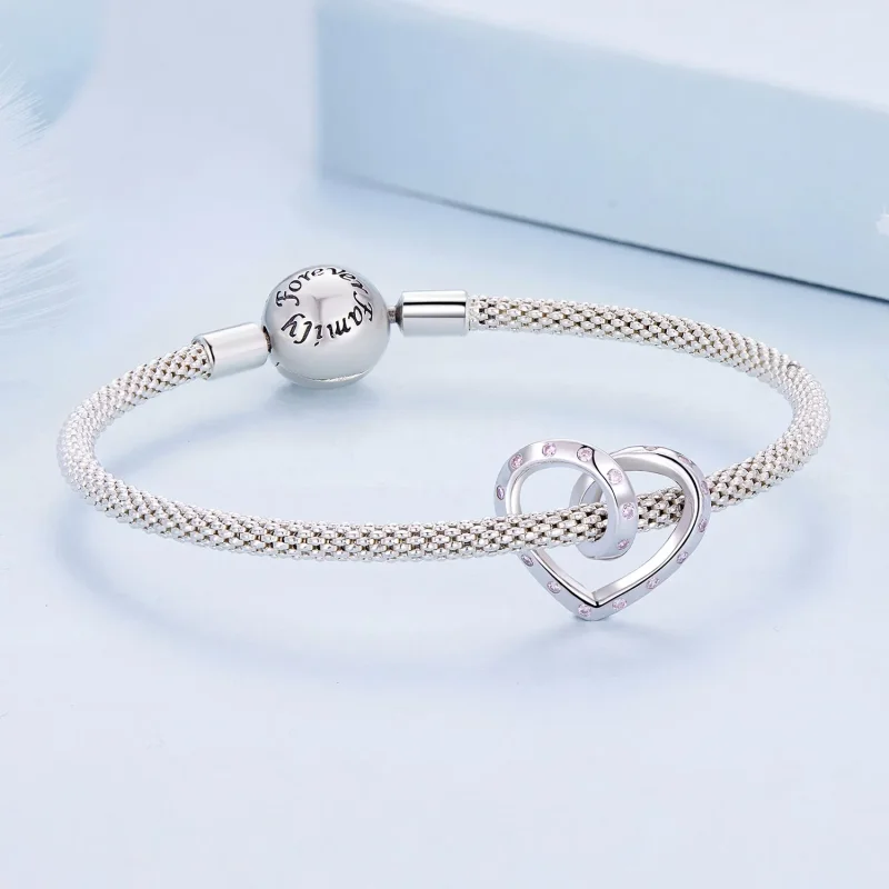 (image for) Pandora Style Entangled Heart Charm - BSC928 - View 5