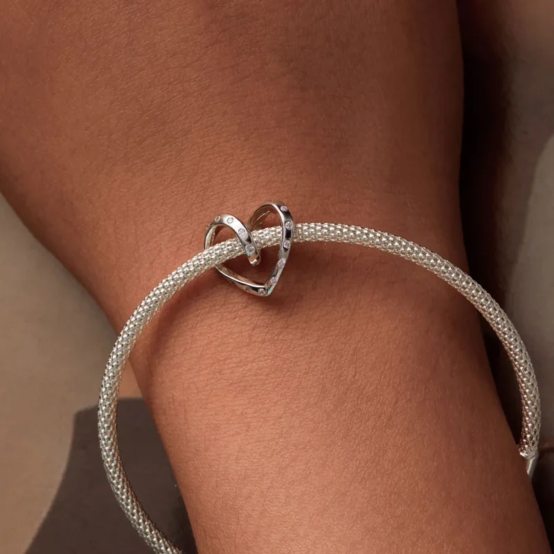(image for) Pandora Style Entangled Heart Charm - BSC928 - View 7