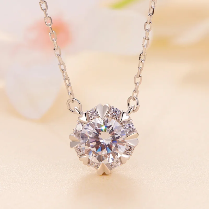 (image for) Pandora Style Exquisite Moissanite Necklace (One Certificate) - MSN011 - View 2