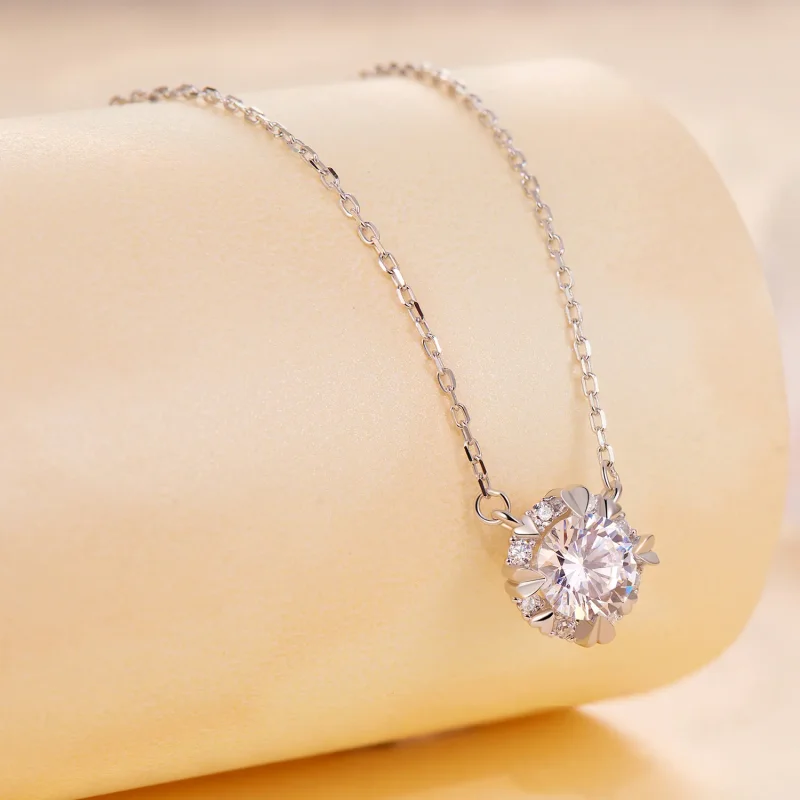 (image for) Pandora Style Exquisite Moissanite Necklace (One Certificate) - MSN011 - View 3