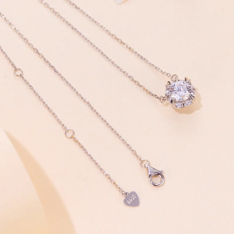 (image for) Pandora Style Exquisite Moissanite Necklace (One Certificate) - MSN011 - View 4