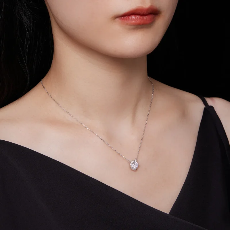(image for) Pandora Style Exquisite Moissanite Necklace (One Certificate) - MSN011 - View 8