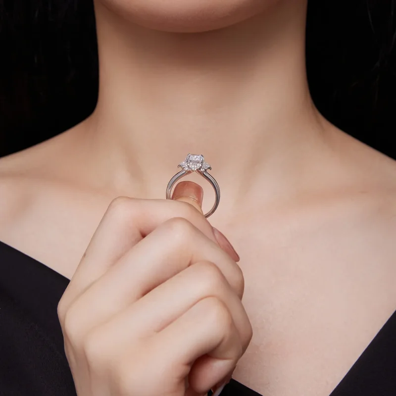 (image for) Pandora Style Exquisite Moissanite Ring - MSR022 - View 7