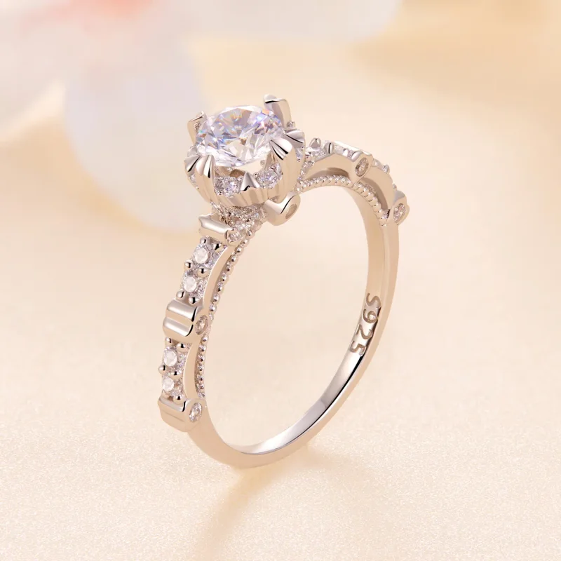 (image for) Pandora Style Exquisite Moissanite Ring - MSR023 - View 2