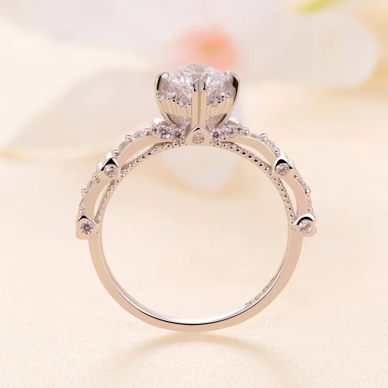 (image for) Pandora Style Exquisite Moissanite Ring - MSR023 - View 4