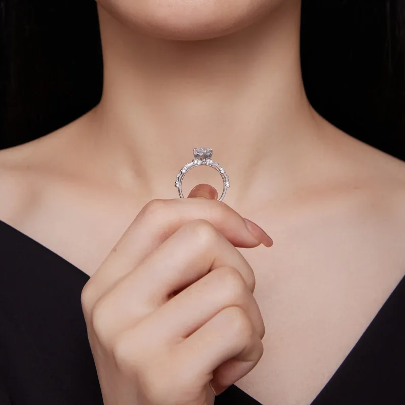 (image for) Pandora Style Exquisite Moissanite Ring - MSR023 - View 6