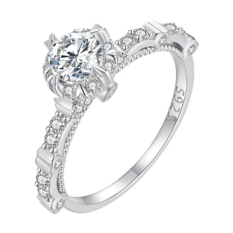 (image for) Pandora Style Exquisite Moissanite Ring - MSR023 - View 8