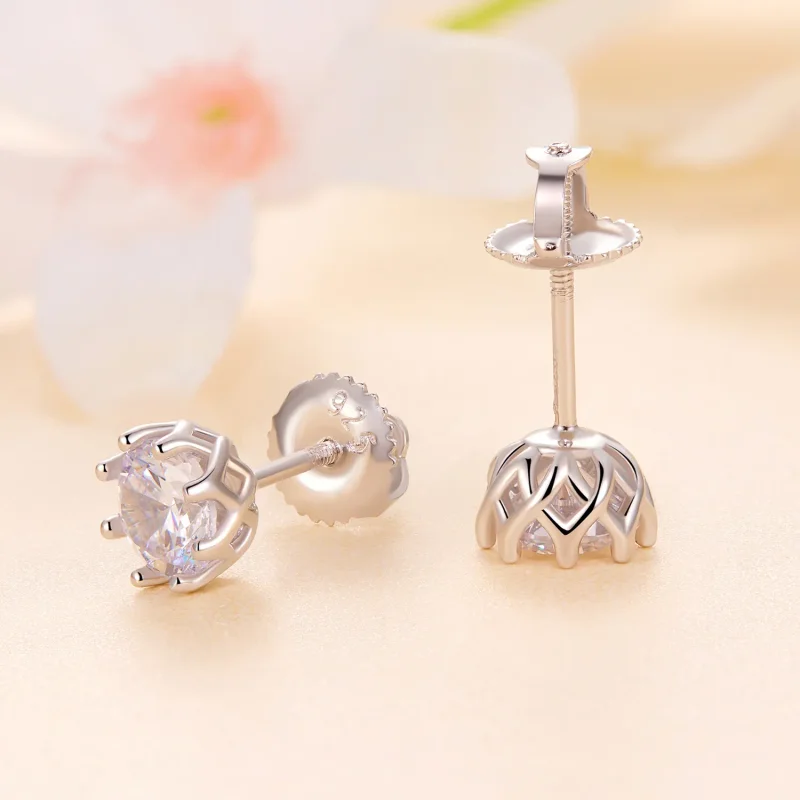 (image for) Pandora Style Exquisite Moissanite Studs Earrings - MSE016-S - View 3