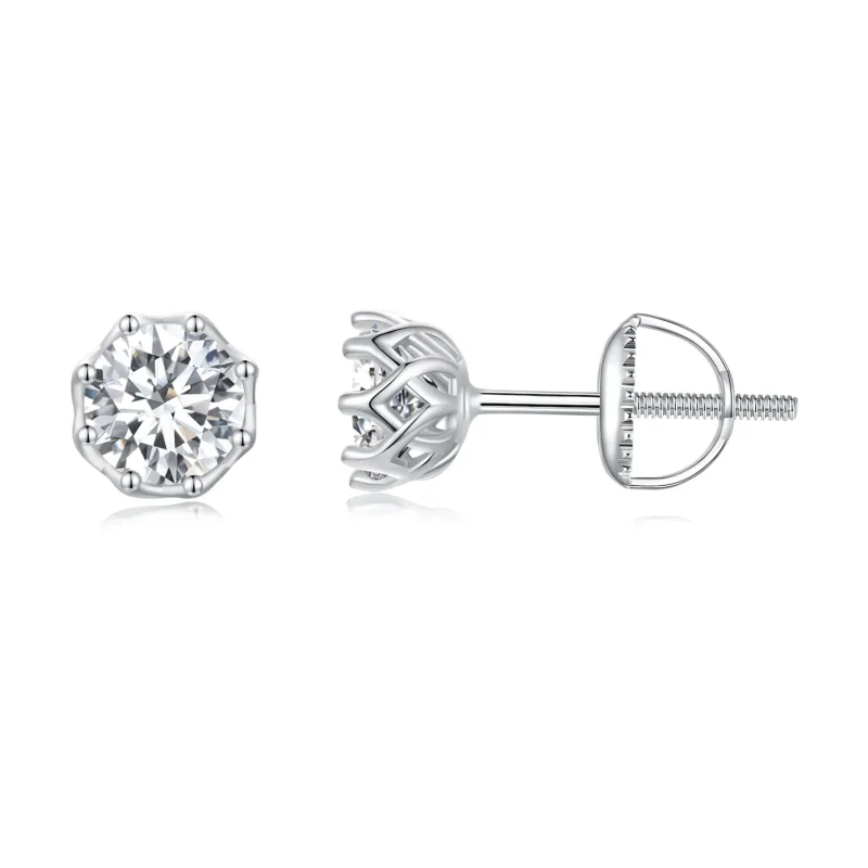 (image for) Pandora Style Exquisite Moissanite Studs Earrings - MSE016-S - Product Image
