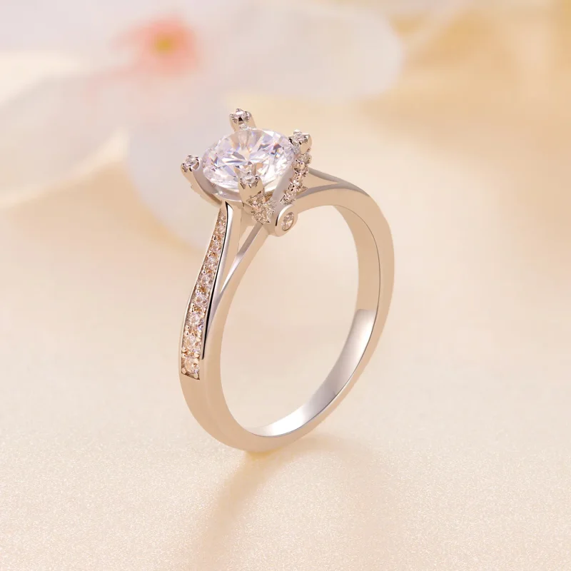 (image for) Pandora Style Exquisite Moissanite Wedding Ring - MSR026 - View 2