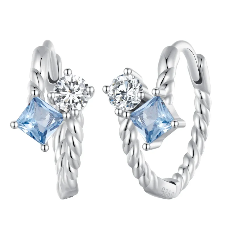 (image for) Pandora Style Exquisite Stone-Encrusted Hoop Earrings - SCE1587 - Product Image