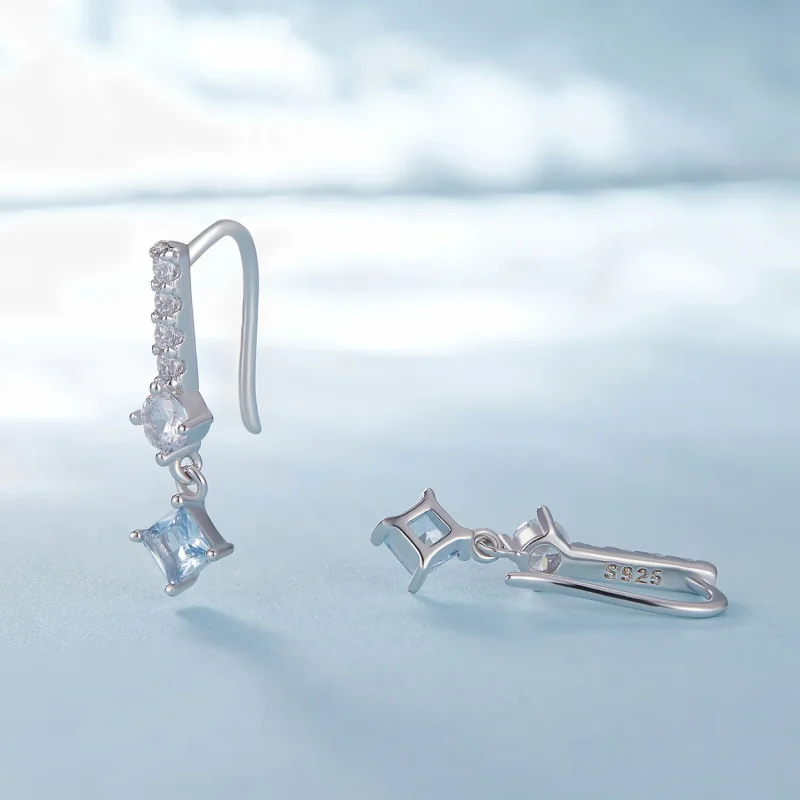 (image for) Pandora Style Exquisite Stone-Set Dangle Earrings - SCE1586 - View 2