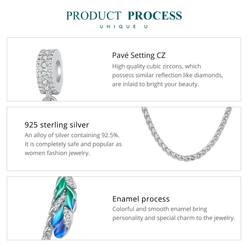 (image for) Pandora Style Feather Safe Chain - BSC914 - View 6