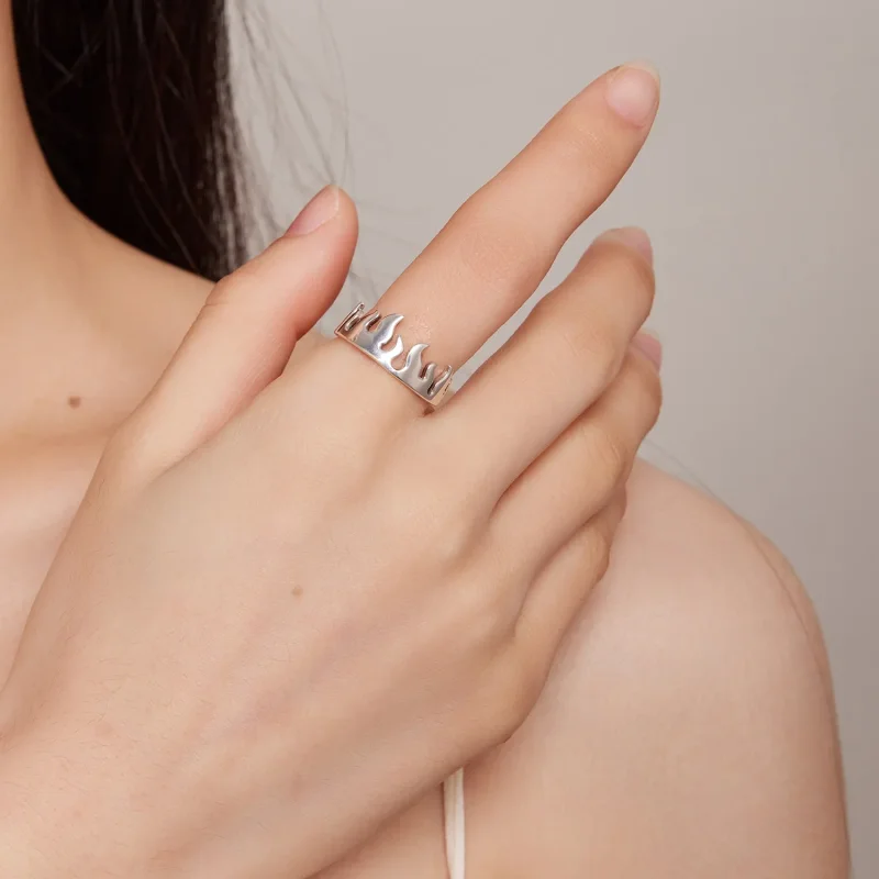 (image for) Pandora Style Flame Open Ring - SCR914 - View 5