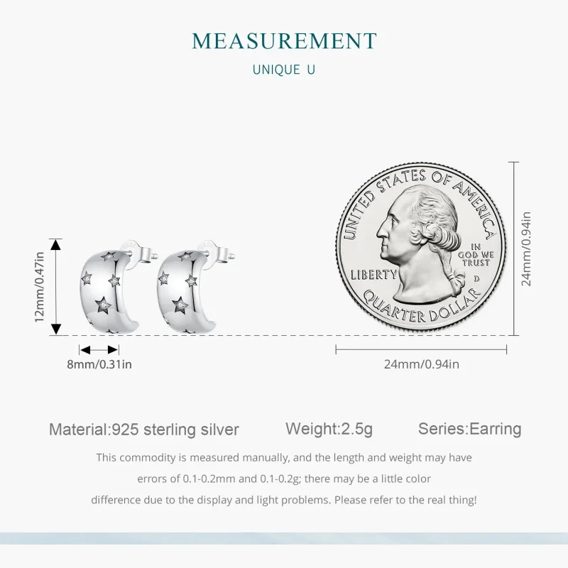 (image for) Pandora Style Flash Star Studs Earrings - BSE884 - View 7