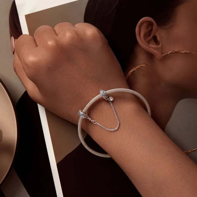 (image for) Pandora Style Flower of Life Silicone Safe Chain - SCC2632 - View 5