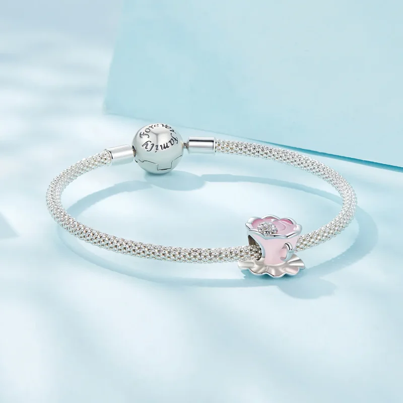 (image for) Pandora-style Flower Tea Cup Charm - SCC2563 - View 5