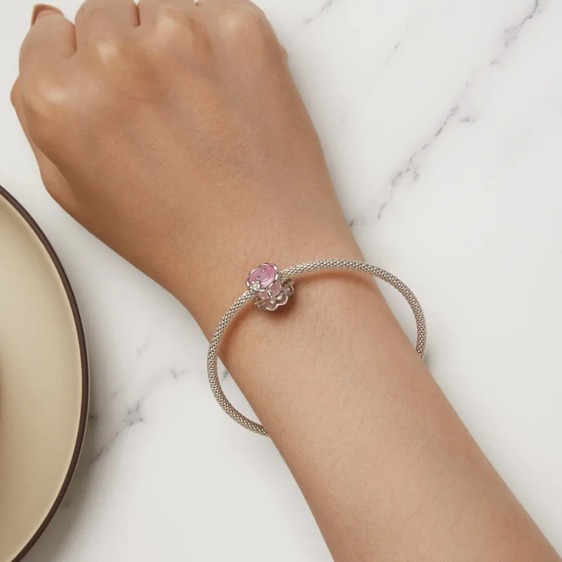 (image for) Pandora-style Flower Tea Cup Charm - SCC2563 - View 6