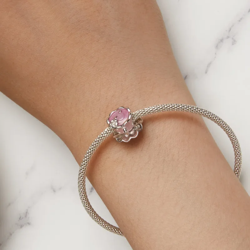 (image for) Pandora-style Flower Tea Cup Charm - SCC2563 - View 7