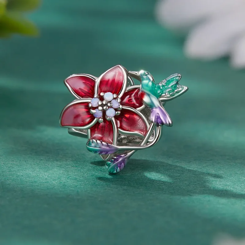 (image for) Pandora Style Flowers and Birds Charm - BSC787 - View 2