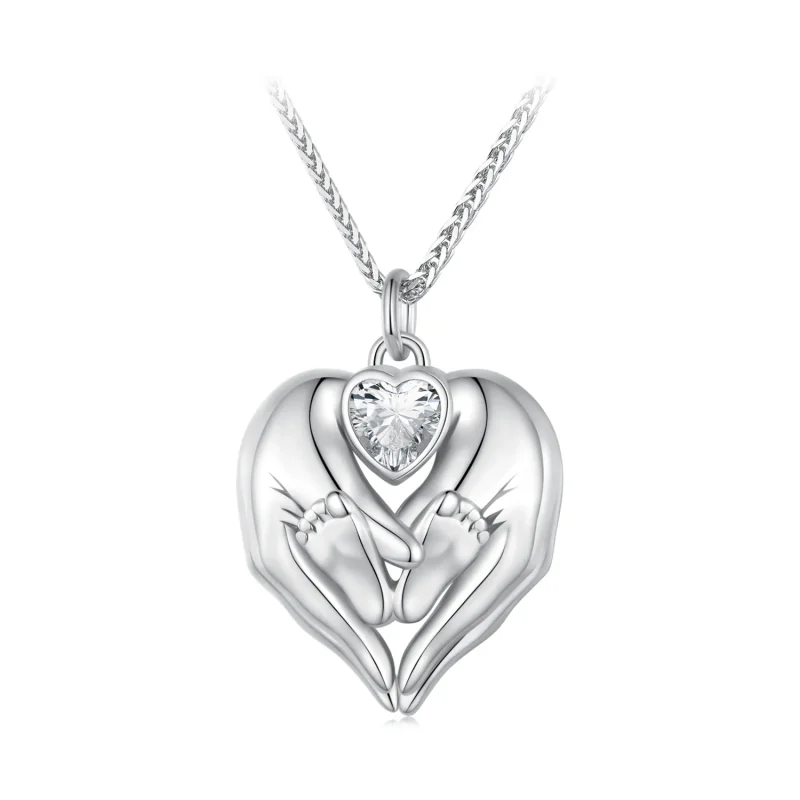 (image for) Pandora Style Footprint Necklace - SCN497 - View 9