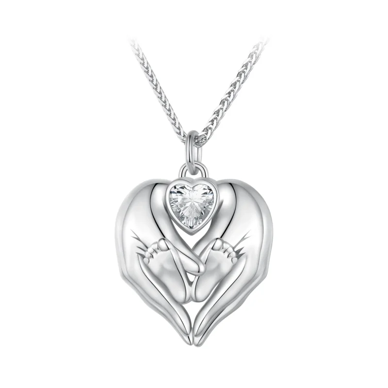 (image for) Pandora Style Footprint Necklace - SCN497 - Product Image