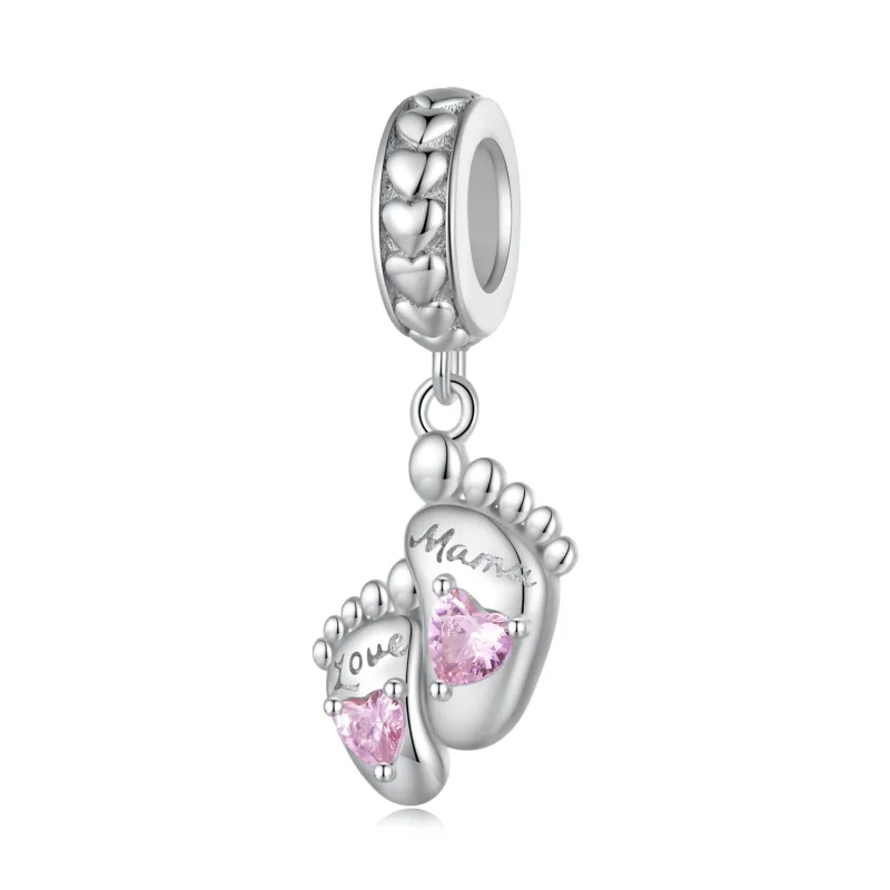 (image for) Pandora Style Footprints of Love Dangle - BSC825 - View 6