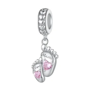 (image for) Pandora Style Footprints of Love Dangle - BSC825