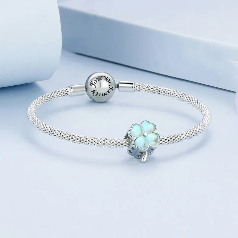 (image for) Pandora Style Four Leaf Clover Charm - BSC733-GN - View 5