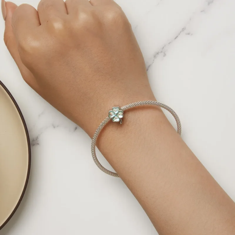 (image for) Pandora Style Four Leaf Clover Charm - BSC733-GN - View 6