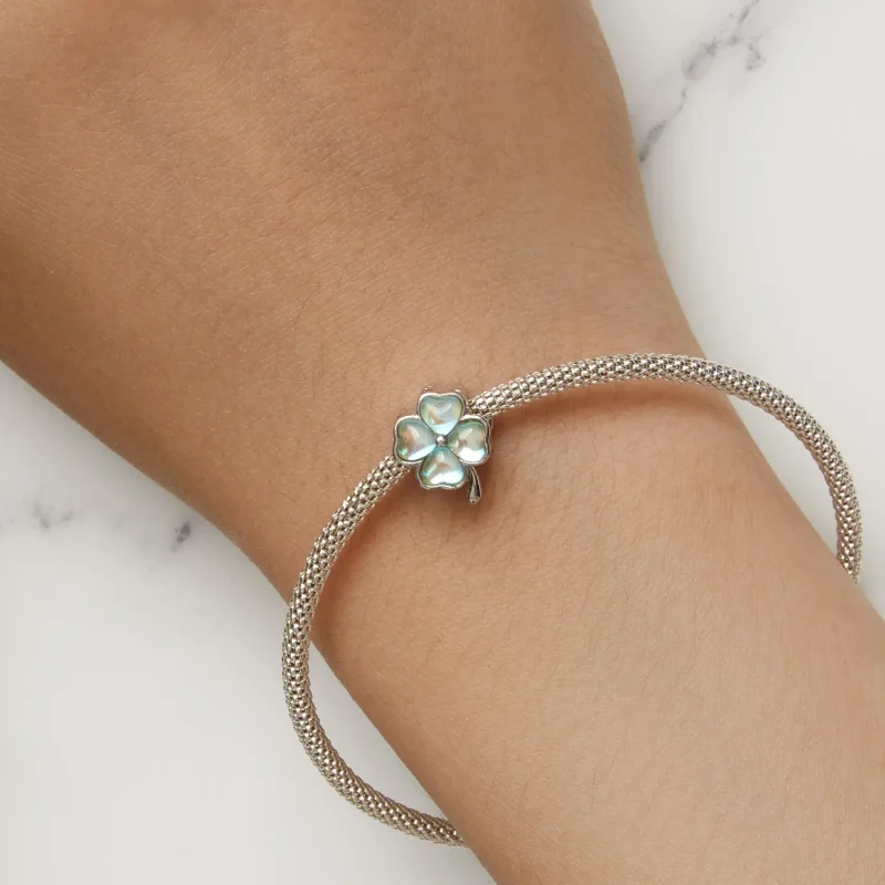 (image for) Pandora Style Four Leaf Clover Charm - BSC733-GN - View 7