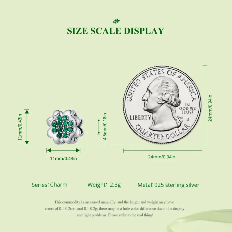 (image for) Pandora Style Four Leaf Clover Charm - SCC2604 - View 7