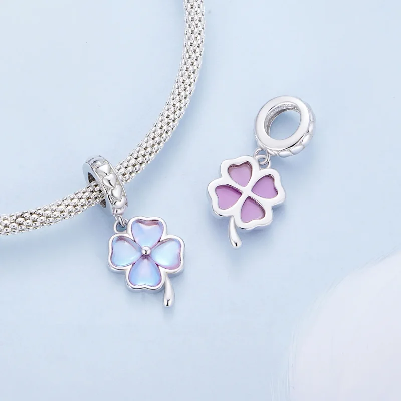 (image for) Pandora Style Four Leaf Clover Dangle - BSC899 - View 4