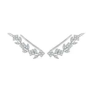 (image for) Pandora Style Four Leaf Clover Long Stud Earrings - BSE819