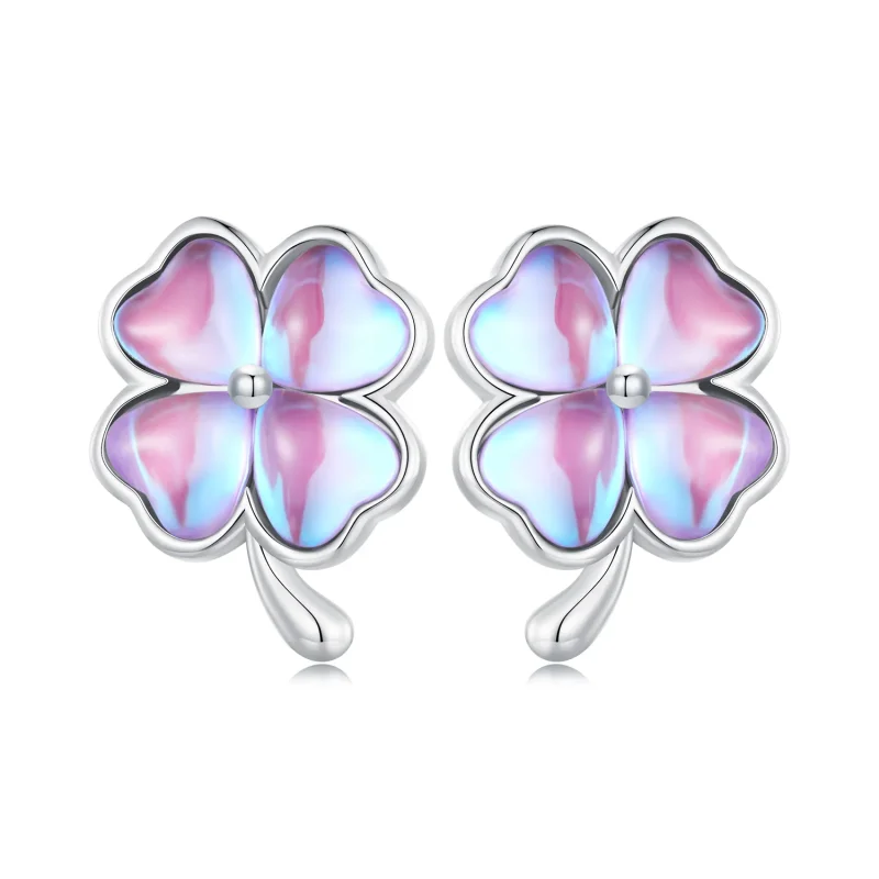 (image for) Pandora Style Four Leaf Clover Studs Earrings - BSE914 - Product Image