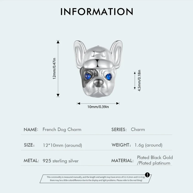 (image for) Pandora Style French Bulldog Charm - SCC2588 - View 4