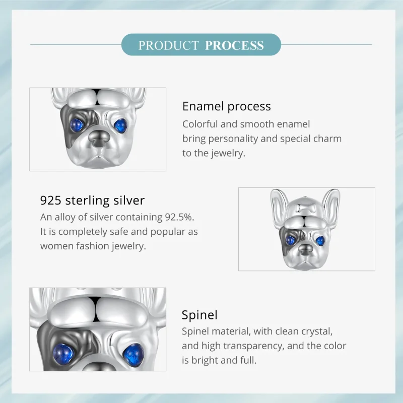 (image for) Pandora Style French Bulldog Charm - SCC2588 - View 6