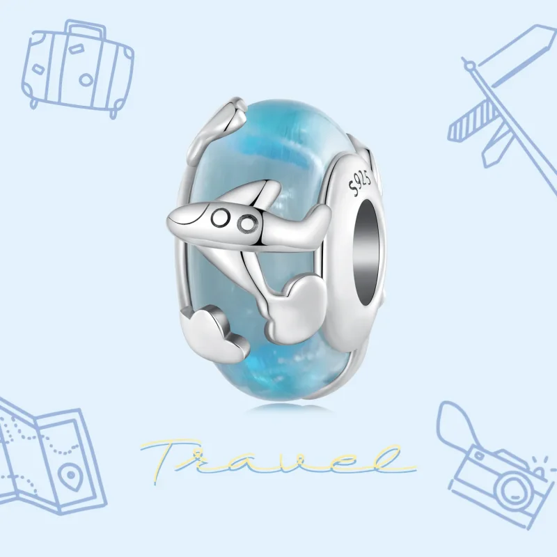 (image for) Pandora Style Glazed Aircraft Charm - SCC2482 - View 3