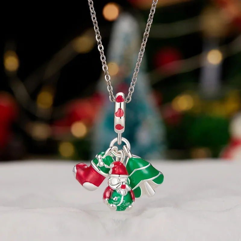 (image for) Pandora Style Glow-In-The-Dark Christmas Multi-Dangle - SCC2647 - View 2