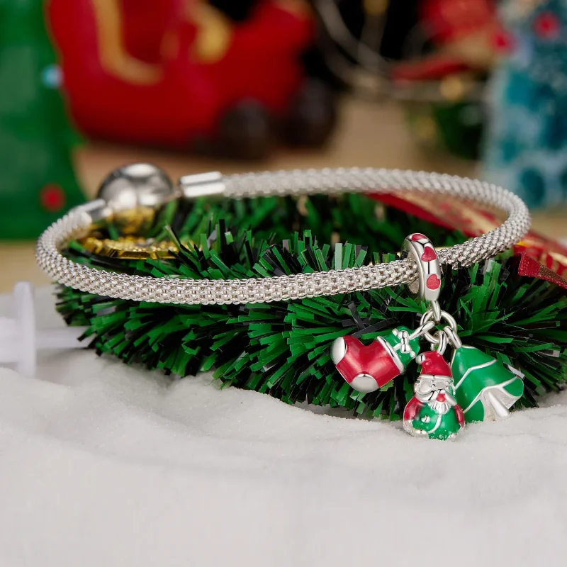 (image for) Pandora Style Glow-In-The-Dark Christmas Multi-Dangle - SCC2647 - View 3
