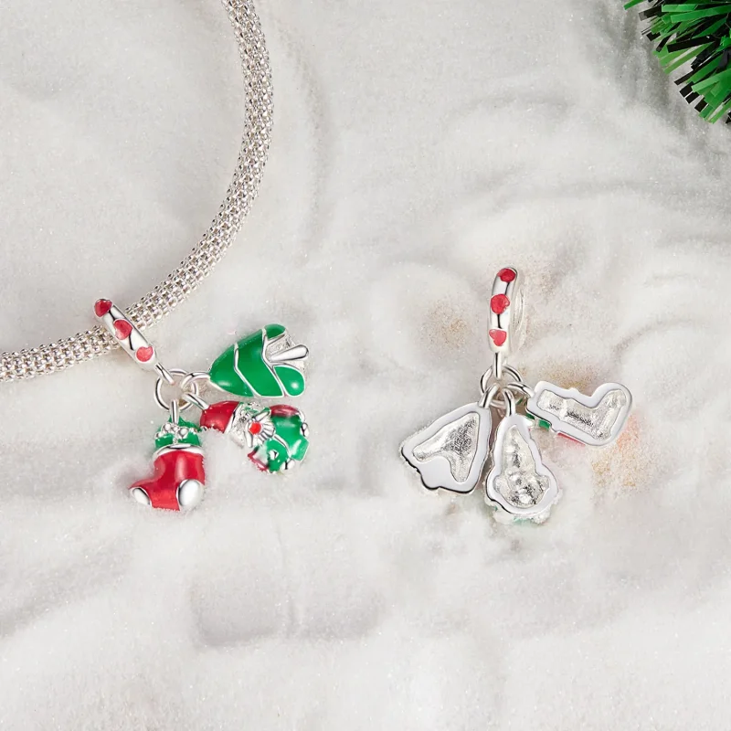 (image for) Pandora Style Glow-In-The-Dark Christmas Multi-Dangle - SCC2647 - View 4