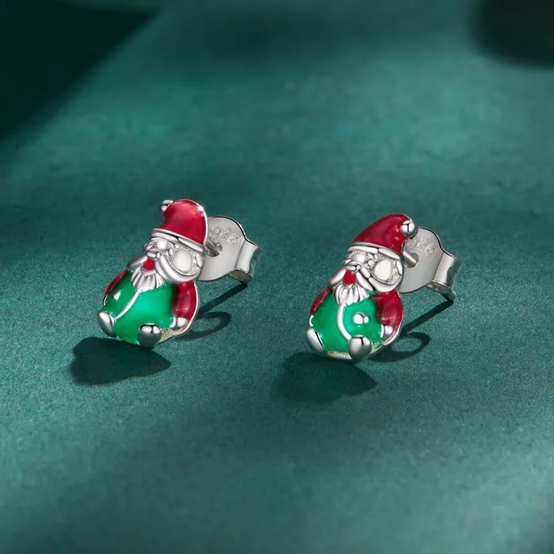 (image for) Pandora Style Glow-In-The-Dark Christmas Studs Earrings - BSE918 - View 2