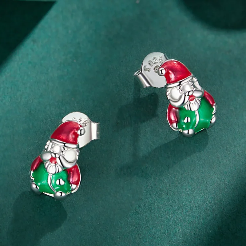 (image for) Pandora Style Glow-In-The-Dark Christmas Studs Earrings - BSE918 - View 4
