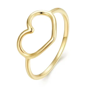 (image for) Pandora Style Gold Heart Shaped Ring - SCR641-B