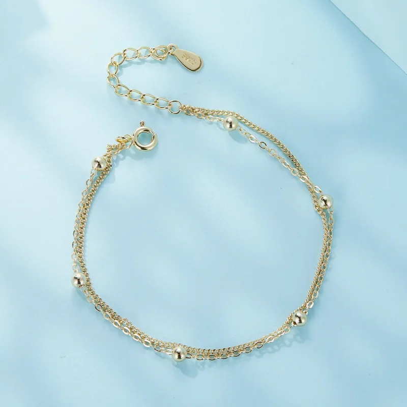 (image for) Pandora Style Golden Bead Chain Bracelet - SCB131-B - View 4